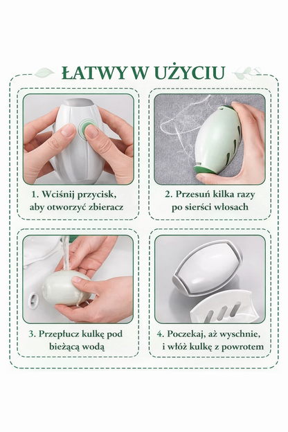 LintBall Pro™ – Wielorazowy Żelowy Wałek do Ubrań | Błyskawicznie Usuwa Sierść Zwierząt, Kurz i Okruszki