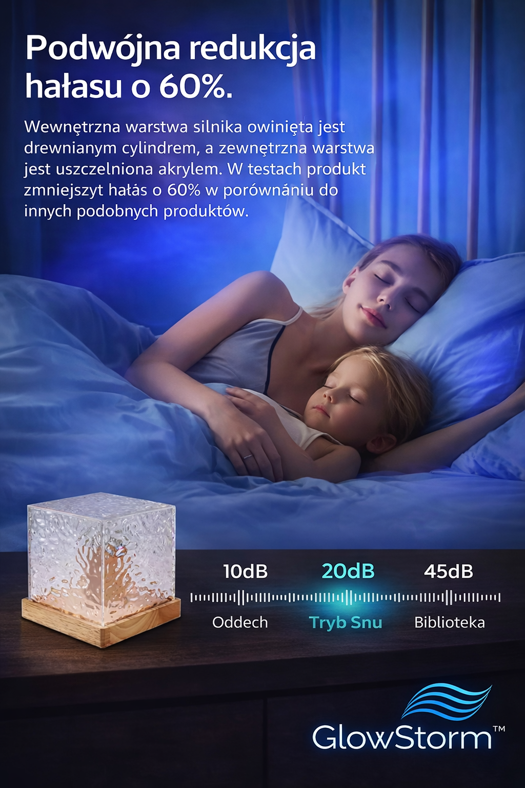 GlowStorm™ – Romantyczna Burza Światła 3D | 16 Kolorów, Efekt Aury i Fali Oceanu do Sypialni i Relaksującej Kąpieli