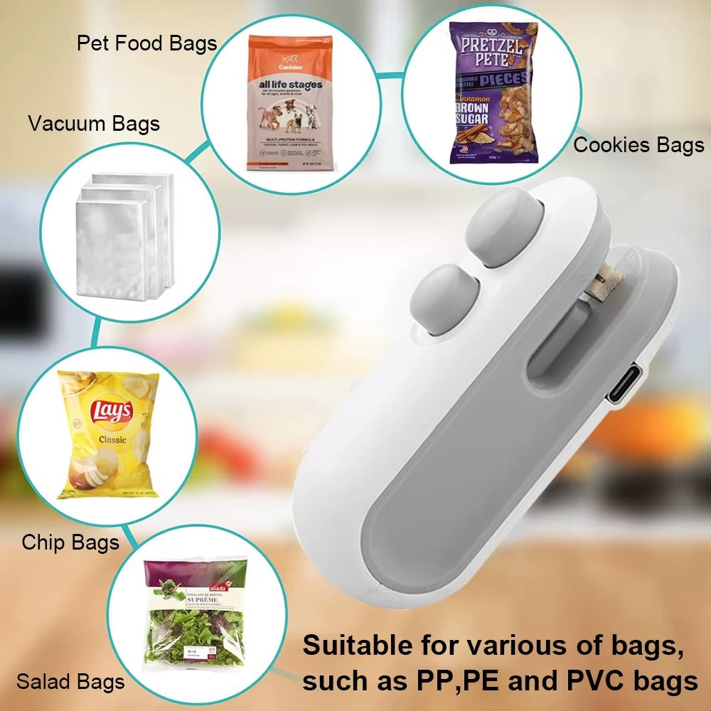 CleanSwipe™ | 2-in-1 Foil Sealer – seal any package in 1 second